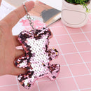 Lovely Bear Keychain Sequins Women Key Ring Car Bag Pendant Gifts (Pink)