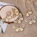 50pcs Butterfly Hollow Wooden Chips for Scrapbooking Handrafts DIY Decoration