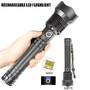 Strongest Rechargeable LED Flashlight Torch Lumens Long Lasting.