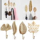 Home Decoration Leaf Shape Wall Hanger Wrought Iron Hook Hanging Storage Rack