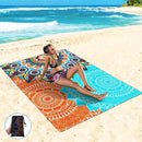 Waterproof Beach BBQ Blanket Outdoor Picnic Camping Playing Mat (Flower)