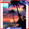 DIY Seaside Sunset Oil Paint by Numbers Drawing on Canvas Pictures Home Decor