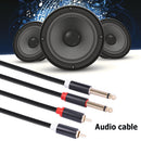 2 RCA Male to Dual 6.35 Jack Male Audio Cable Mixer Amplifier Adapter Cord
