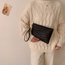 Retro PU Leather Party Clutch Purse Women Pure Color Zipper Travel Wallets Bag