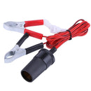 Female Car Cigarette Lighter Power Socket to Battery Clip-On Crocodile Clip