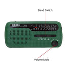 DE13 FM MW SW Crank Dynamo Solar Emergency Radio World Multiband Receiver Newly