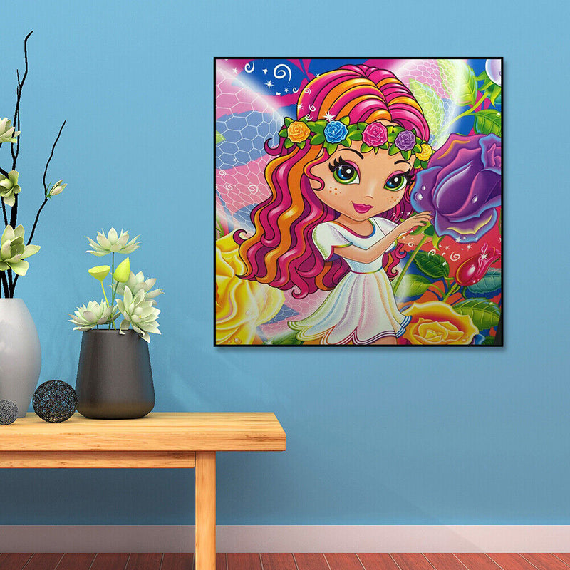 Diamond Painting Full Round Drill Lisa Frank Rose Fairy Rhinestone Modern Craft