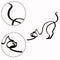 Art Cat Sculpture Abstract Line Ornament Cat Decoration Art Sculpture