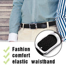 Women Men Woven Elastic Canvas Braided Stretch Straps Simple Pin Buckle Belt