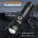 XHP160 LED Flashlight Type-C Charging Waterproof Lantern (with Battery) Newly