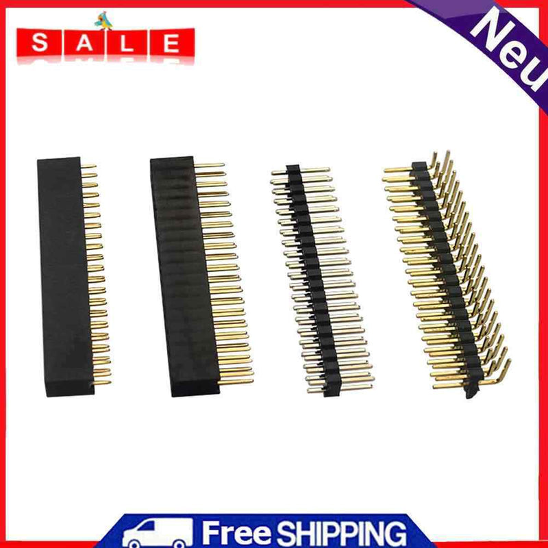 4pcs 2x20 PIN Socket Dual Male Header Pin Connector for Raspberry Pi Zero/Zero W
