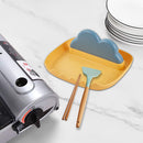 Silicone Utensil Rest with Drip Pad Cloud Rack with Pot Lid Holder (Blue) Newly