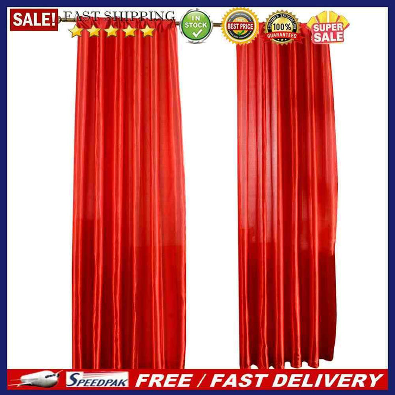 Solid Color Satin Door Window Curtain Room Balcony Half Shading Drape Curta