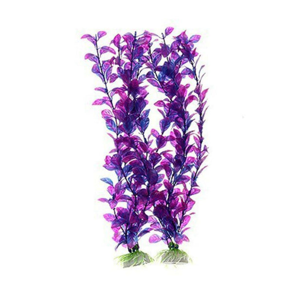 33cm Fish Tank Aquarium Ornament Purple Water Toyply Pet Grass Re E7V5 R0I4