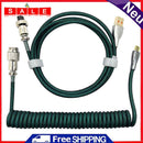 2"" 1 Coiled Aviator Wire Type-C Cable Mechanical Keyboard Aviation Connector