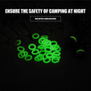 20pcs Nail Fluorescent Rings Outdoor Camping Tent Nail Luminous Rings
