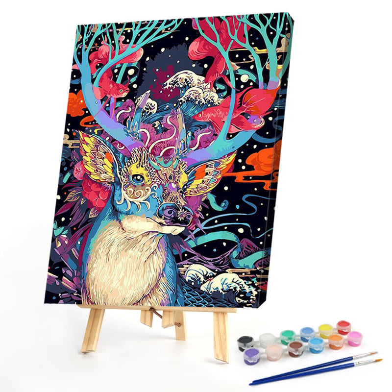 Oil Paint By Numbers Animal Set Coloring Picture Drawing