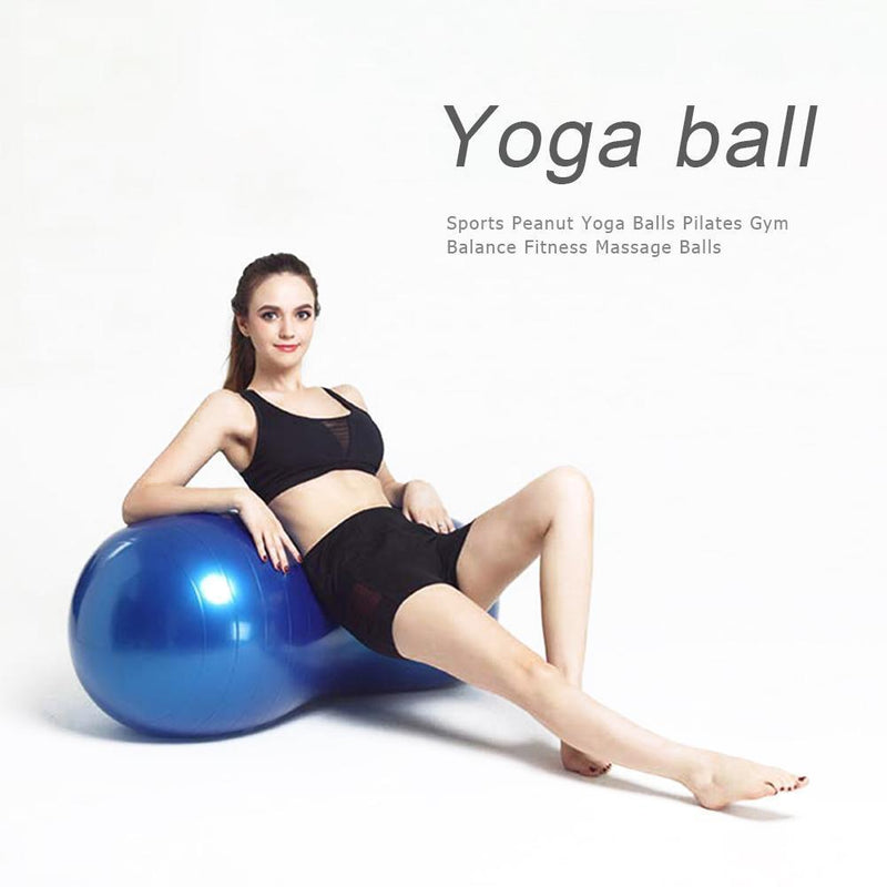 Sports Peanut Yoga Balls Pilates Gym Balance Fitness Massage Balls (Blue) Newly