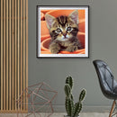 Handmade Full Square Drill 5D Lovely Cat Drawing Kit DIY Diamond Painting C