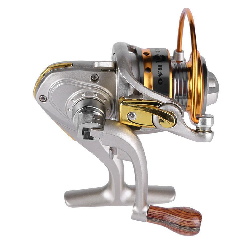 10 Ball Bearings Mini Fishing Spinning Reel Wood Handle Ice Skirt Wheel Tackle Carp On