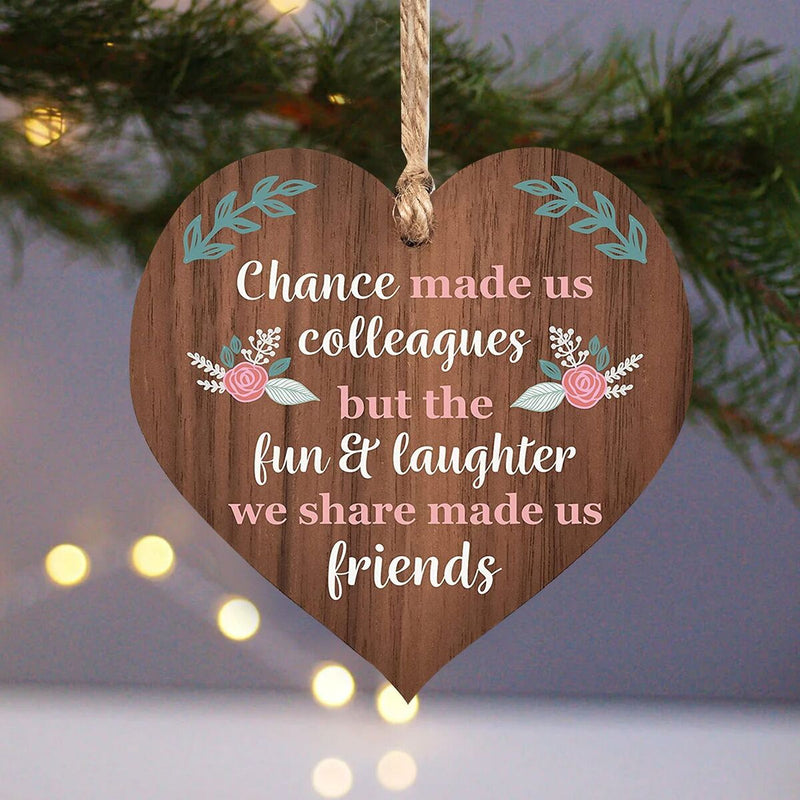 Wishes Meaningful Gift Christama Tree Pendant Inspirational Wooden Heart-shaped