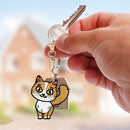 5pcs Diamond Painting Kitten Keychain DIY Crystal Drill Key Ring (YSGJ027)