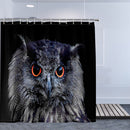 Bathroom Fall Shower Curtain Decorative Owl Pattern Washable Shower Art Liner