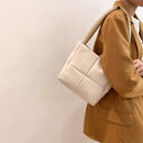 Female Quilted Padded Armpit Bag Lattice Pattern Tote Winter Casual Shoulder Bag