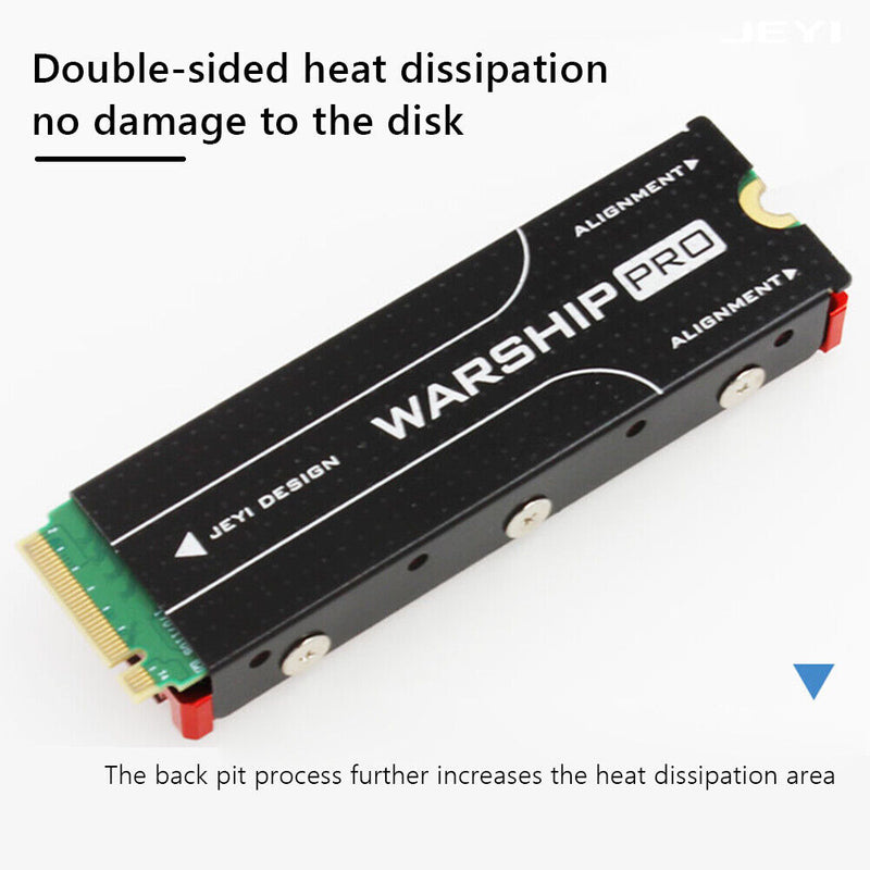 JEYI M.2 NVME NGFF 2280 SSD Heatsink Computer Cooling Thermal Pads (Red) Newly