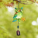 Owl Wind Chimes Outdoor Crafts Metal Glass Painted Bell Hanging Pendants Newly
