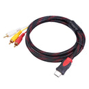 HDTV Male to 3RCA Audio Video AV Cable Cord Adapter Or TV Set-Box DVD Laptop