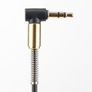 3.5mm Jack Stereo 1m Audio Cable Male to Male 90 Right Angle Cable (Black)