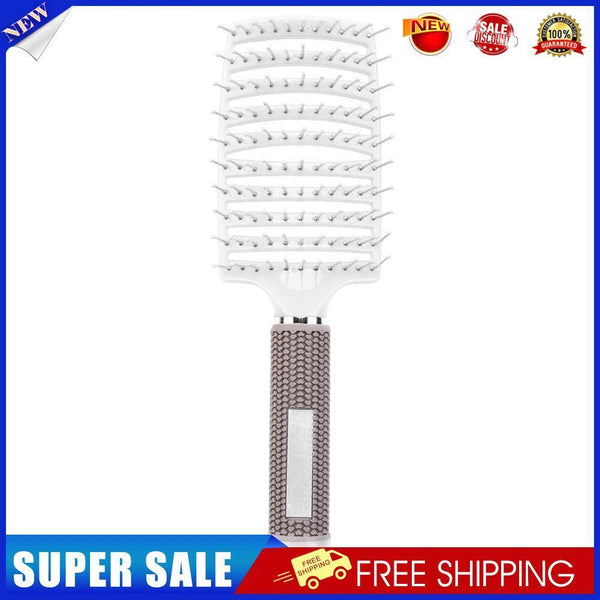 Hair Scalp Massage Comb Bristle Nylon Wet Curly Detangle Hair Brush (White)