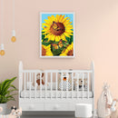 Sunflower Butterfly 5D DIY Full Round Drill Drawing Kit Diamond Painting Craft