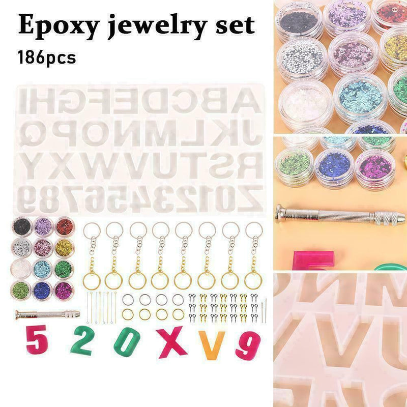 186Pcs/set DIY Jewelry Silicone Casting Molds Tools Set Contains B1Q9 U7K9