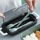 Lunch Bento Box Microwave Heating Split Double Layer Food Storage (Green) Newly