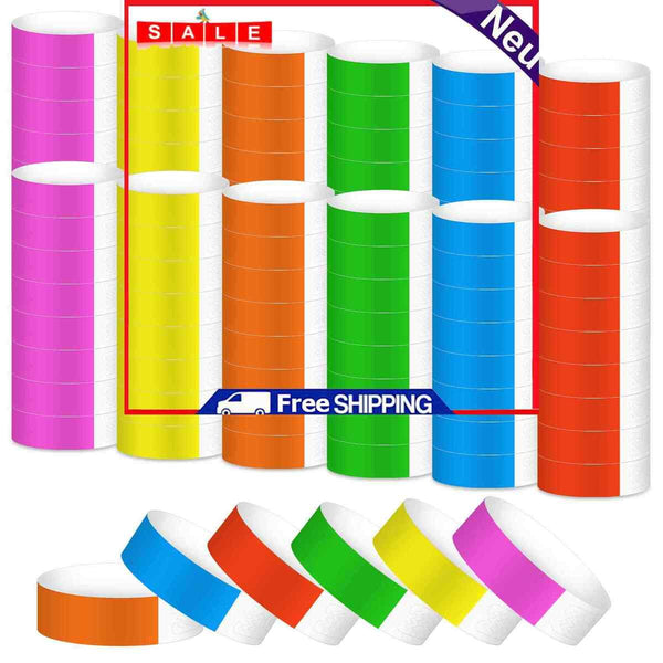 1600 DuPont paper bracelets 6 colors (red orange yellow green pink bl)