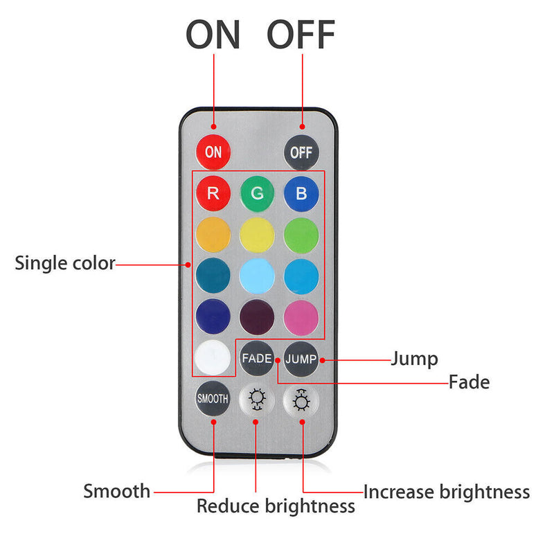 Wireless Waterproof 3 LED Light RGB Remote Controller Submersible Lamp