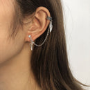 Piercing Jewelry Tragus Earrings Wing Earrings Ear Cuff with Long Chain Tassel