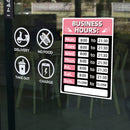 Business Hours Sign Hours of Operation Signs for Window / Door (Pink) Newly