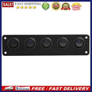 Waterproof 5 Gang Car Marine Blue LED Rocker Switch Panel 12V 20A 24V 10A D
