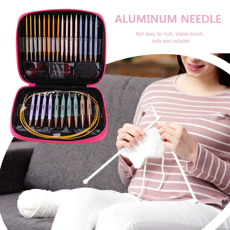Crochet Hook Circular Knitting Needles Set with Case DIY Craft Sewing Kits