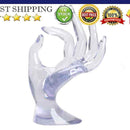 Hand Shape Jewelry Display Holder Bracelet Ring Watch Stand Crystal