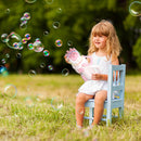 Kids Bubble Guns 12-Holes Electric Bubble Machine (Pink Battery Charge)