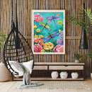 Dragonfly in Flower Oil Paint By Number DIY Handpainted on Canvas Wall Art
