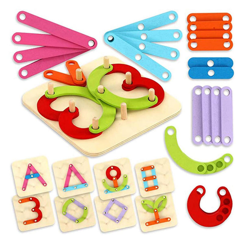 Montessori Pillar Collage Toys Children's Wooden Educational Enlightenment Toys`