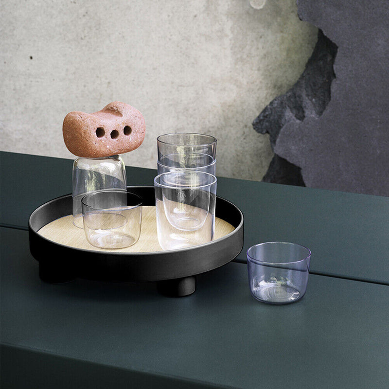 Plastic Round Storage Tray Ring Plate Jewelry Display Storage Plate (Black)