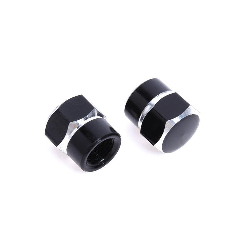4pcs Universal Aluminum Car Wheel Tire Valve Stem Caps Dust Covers (Black)