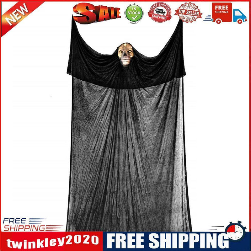 Hanging Luminous Ghost with Scary Voice Outdoor Halloween Specter Decor