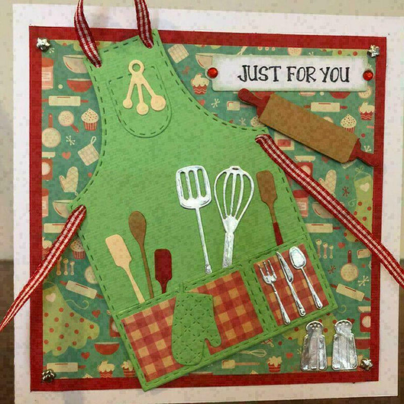 1*Kitchen Apron Cutting Die Stencil Scrapbook Embossing US M2L8 DIY Paper T5W6